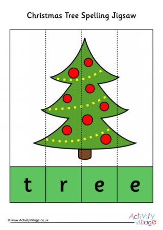 Christmas Tree Spelling Jigsaw