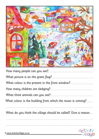 Christmas Village Picture Comprehension