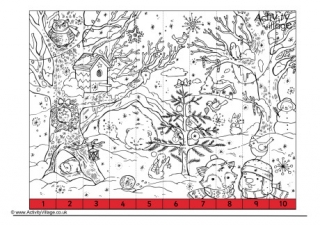 Christmas Woods Counting Jigsaw