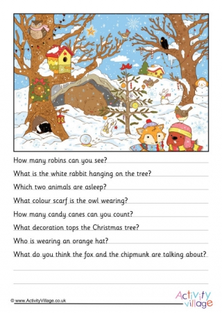 Christmas Woods Picture Comprehension