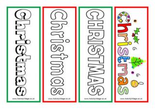 Christmas Word Bookmarks