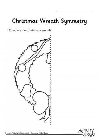 Christmas Wreath Symmetry Worksheet