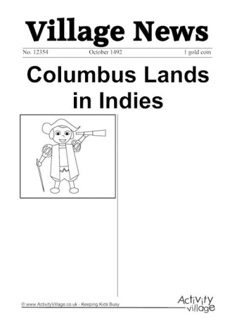 Christopher Columbus Newspaper Writing Prompt