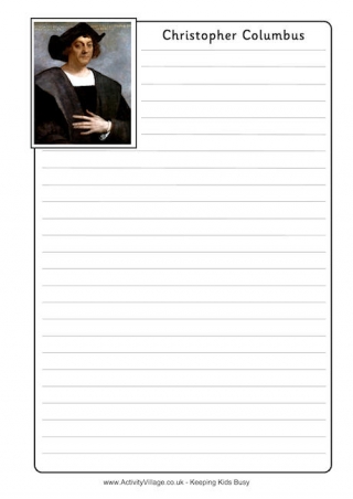 Christopher Columbus Notebooking Page