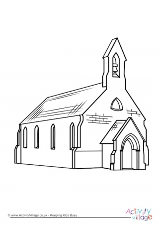 Church Colouring Page