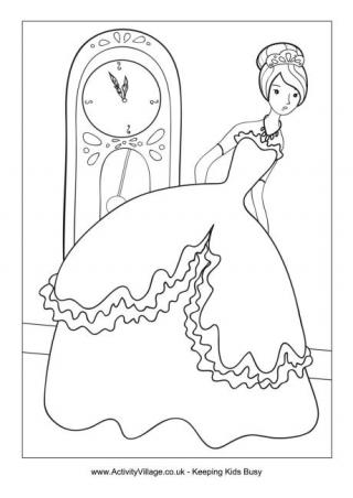 Cinderella Colouring Page