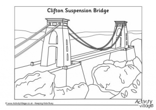 Clifton Suspension Bridge Colouring Page