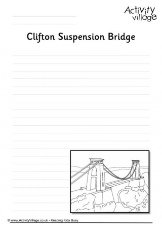 Clifton Suspension Bridge Writing Page