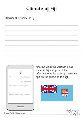 Climate Of Fiji Worksheet