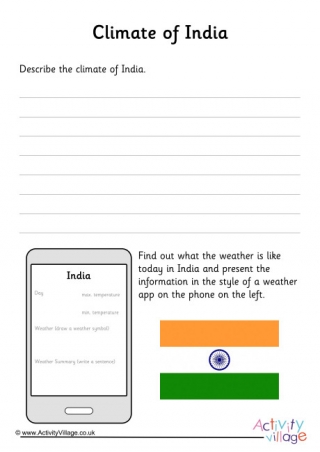 Climate Of India Worksheet