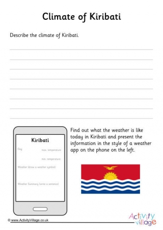 Climate Of Kiribati Worksheet