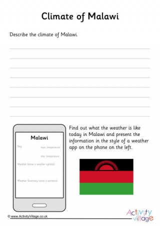Climate Of Malawi Worksheet