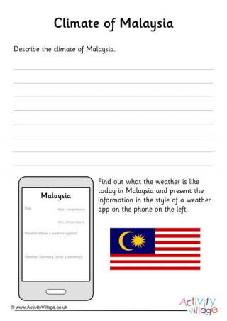 Climate Of Malaysia Worksheet