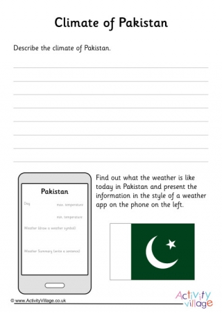 Climate Of Pakistan Worksheet