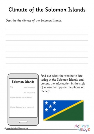 Climate Of Solomon Islands Worksheet