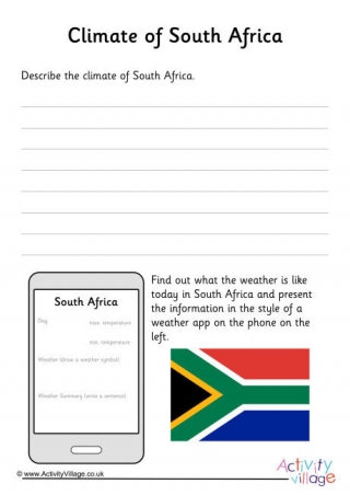 Climate Of South Africa Worksheet