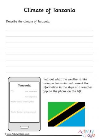 Climate Of Tanzania Worksheet