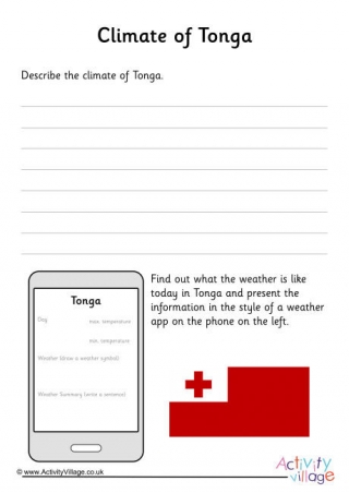 Climate Of Tonga Worksheet