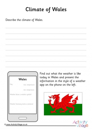 Climate Of Wales Worksheet