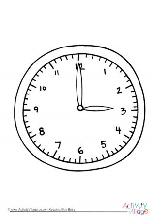 Clock Colouring Page