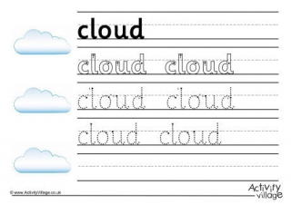 Cloud Handwriting Worksheet