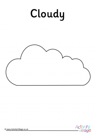 Cloudy Weather Symbol Colouring Page