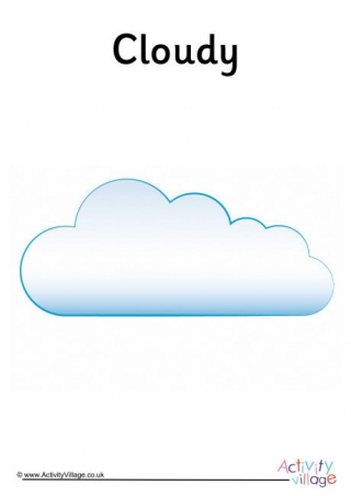 Cloudy Weather Symbol Poster