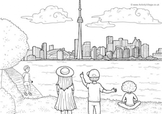 CN Tower Colouring Page
