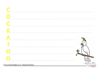 Cockatoo Acrostic Poem Printable