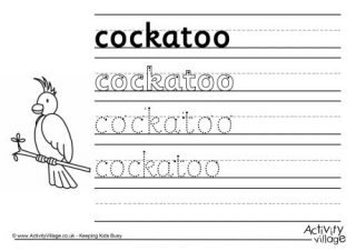 Cockatoo Handwriting Worksheet