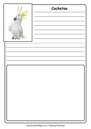 Cockatoo Notebooking Page