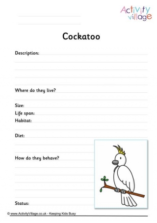 Cockatoo Worksheet