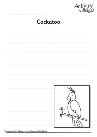 Cockatoo Writing Page