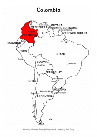 Colombia On Map Of South America