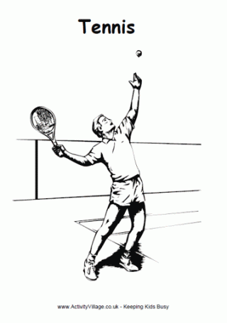 Tennis Colouring Page