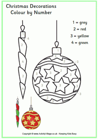 Christmas Decoration Colour by Number