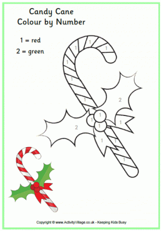 Candy Cane Colour by Numbers
