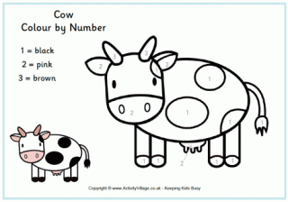 Farm Animal Colour by Number