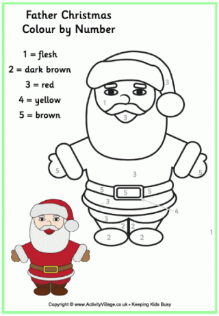 Father Christmas Colour by Number
