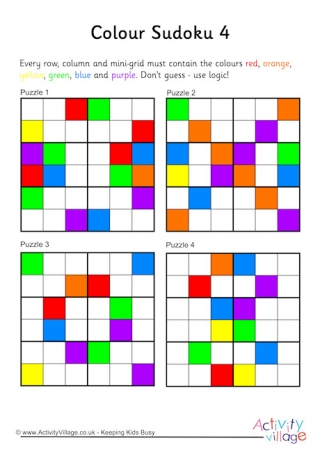 Colour Sudoku 6x6 Puzzles 4