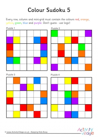 Colour Sudoku 6x6 Puzzles 5