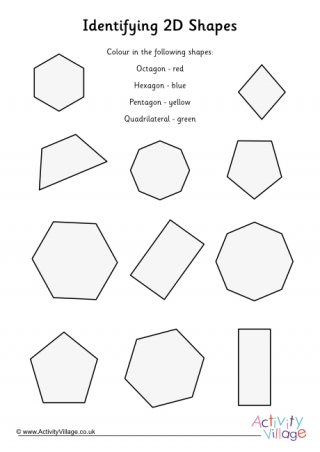 Colour the 2D shapes