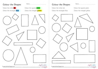 Colour the Shapes Worksheets