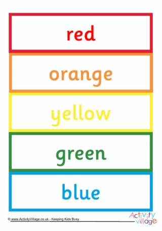 Colour Word Cards
