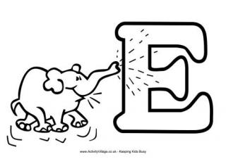 Colouring alphabet E