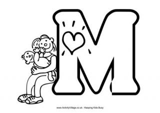 Colouring alphabet M