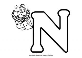 Colouring alphabet N