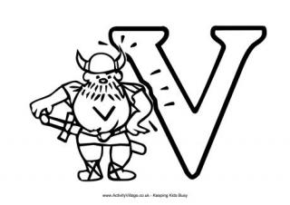 Colouring alphabet V