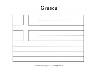Greece Flag Colouring Page