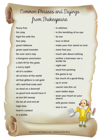 Common Phrase and Saying Shakespeare